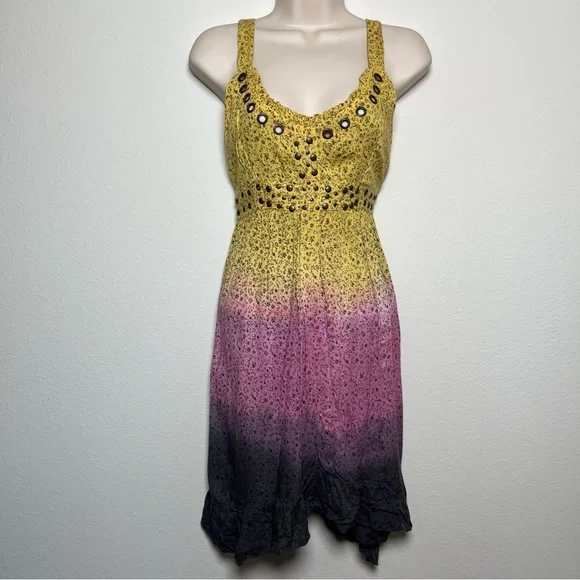 VTG y2k Flying High Women Babydoll Covertable Dress Small Ombre Fairy Grunge - Picture 2 of 12
